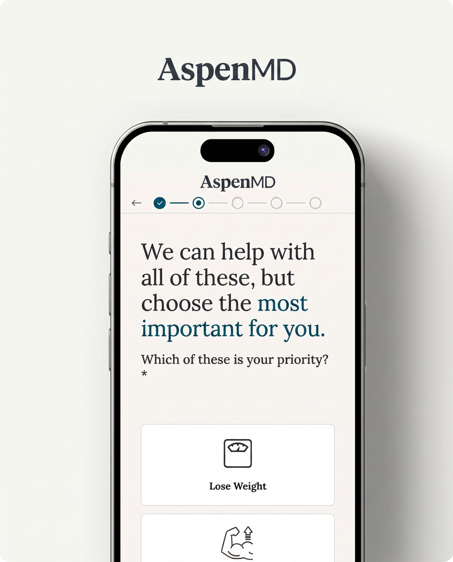 Phone with app screen